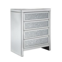 Vienna Mirrored 4 Drawer Chest of Drawers with Crushed Diamond Effect