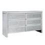 Vienna Mirrored 6 Drawer Wide Chest of Drawers with Crushed Diamond Effect