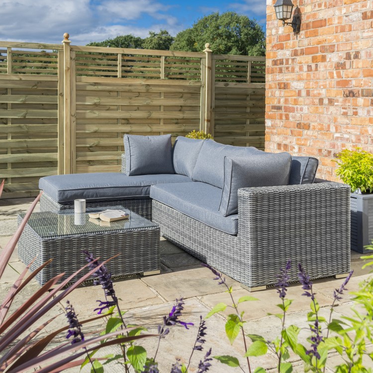 Rowlinson Vienna Grey Rattan L Shaped Garden Sofa Set