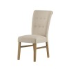 Vigo Button Back Dining Chair In Beige Natural Fabric