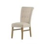 Vigo Button Back Dining Chair In Beige Natural Fabric