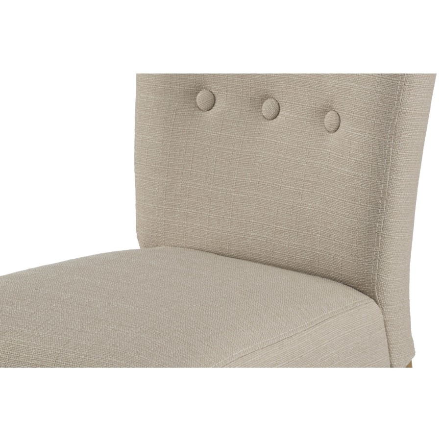 Vigo Button Back Dining Chair In Beige Natural Fabric