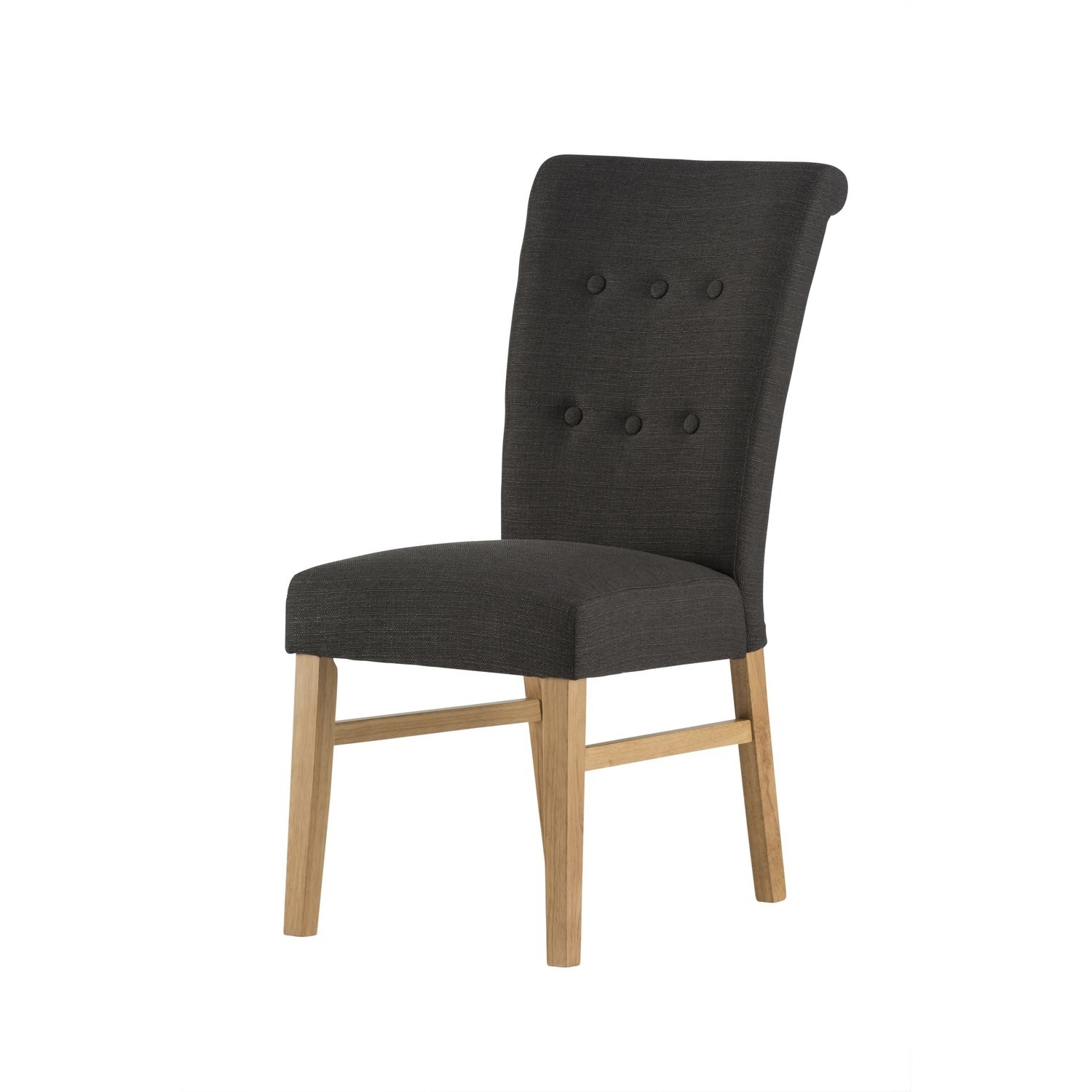 Vigo Pair of Button Back Upholstered Dining Chairs in black Furniture123