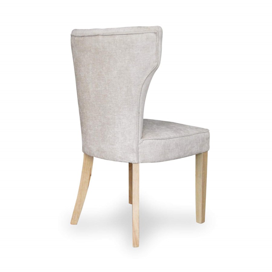 Lawnton Antique Beige Velvet Fabric Pair of Chairs