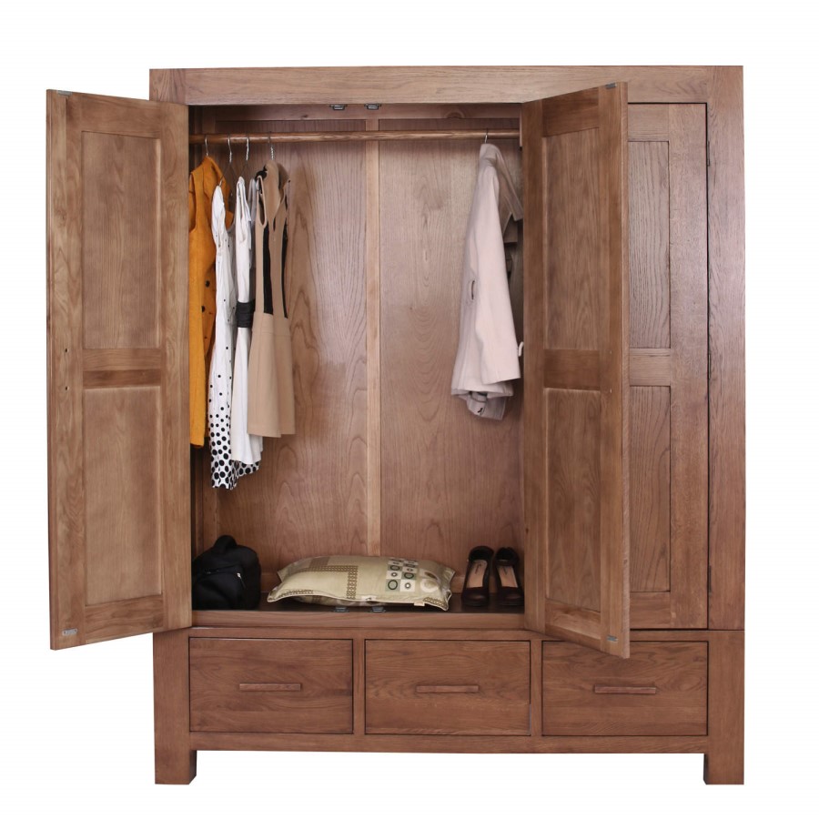 Vineyard Dark Oak Triple Wardrobe 