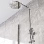 Chrome Thermostatic Mixer Bar Shower with Round Overhead & Hand Shower - Vira