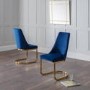 Set of 2 Blue Velvet Dining Chairs - Julian Bowen