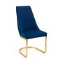 Set of 2 Blue Velvet Dining Chairs - Julian Bowen