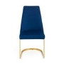 Set of 2 Blue Velvet Dining Chairs - Julian Bowen