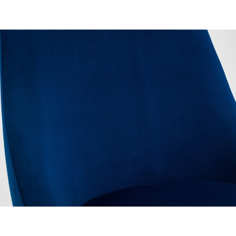 Set of 2 Blue Velvet Dining Chairs - Julian Bowen