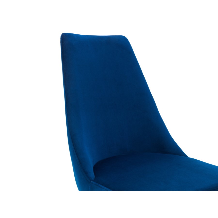 Set of 2 Blue Velvet Dining Chairs - Julian Bowen