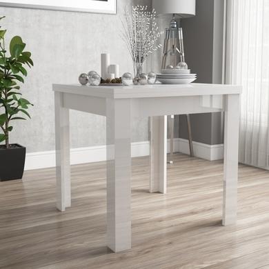 Vivienne Flip Top White High Gloss Dining Table + 4 Slate Chairs