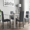 Vivienne Flip Top White High Gloss Dining Table + 4 Slate Chairs