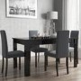 GRADE A1 - Vivienne Extendable Rectangle Dining Table in Black High Gloss - 4 Seater