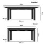Large Black High Gloss Modern Extendable Dining Table - Seats 4-6 - Vivienne