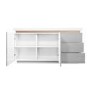 Grey & White Gloss Sideboard with Brass Inlay - Vivienne