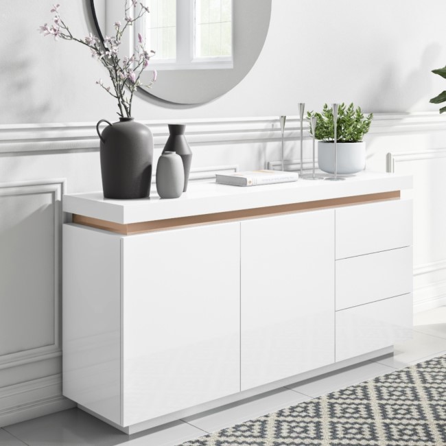 Large White High Gloss Sideboard With Brass Inlay Vivienne Furniture123 large-white-high-gloss-sideboard-with-brass-inlay-vivienne-furniture123