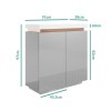 GRADE A2 - Small Grey &amp; White Gloss Sideboard with Copper Inlay - Vivienne
