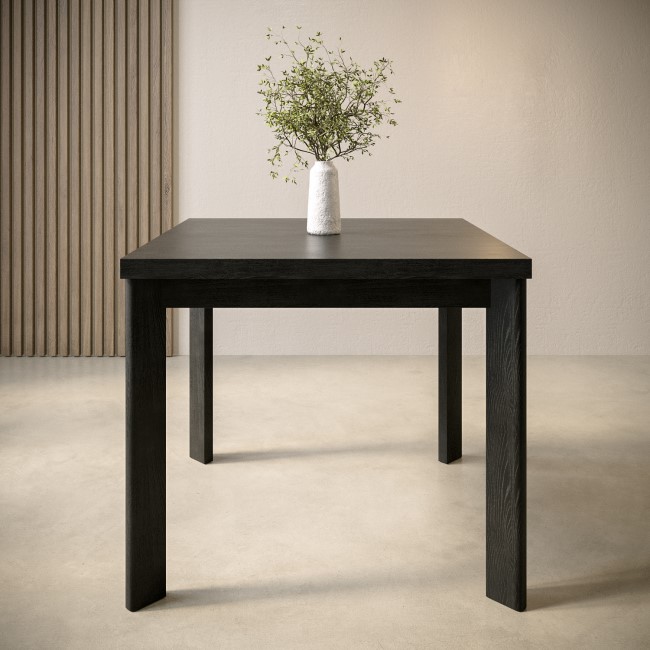 ONLY OPENED - Small Black Wooden Square Extendable Dining Table - Seats 2 - 6 - Vivienne