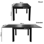 Small Black Wooden Square Extendable Dining Table - Seats 2 - 6 - Vivienne