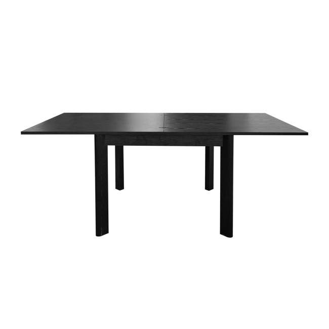 ONLY OPENED - Small Black Wooden Square Extendable Dining Table - Seats 2 - 6 - Vivienne