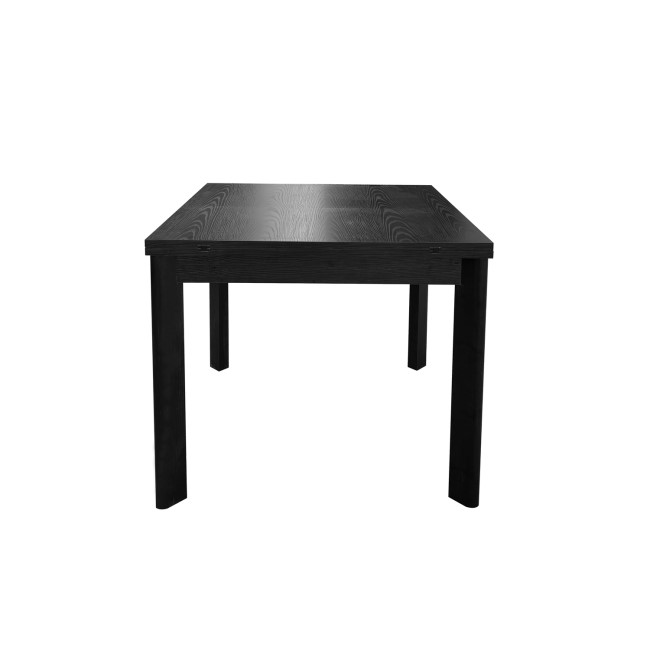 ONLY OPENED - Small Black Wooden Square Extendable Dining Table - Seats 2 - 6 - Vivienne