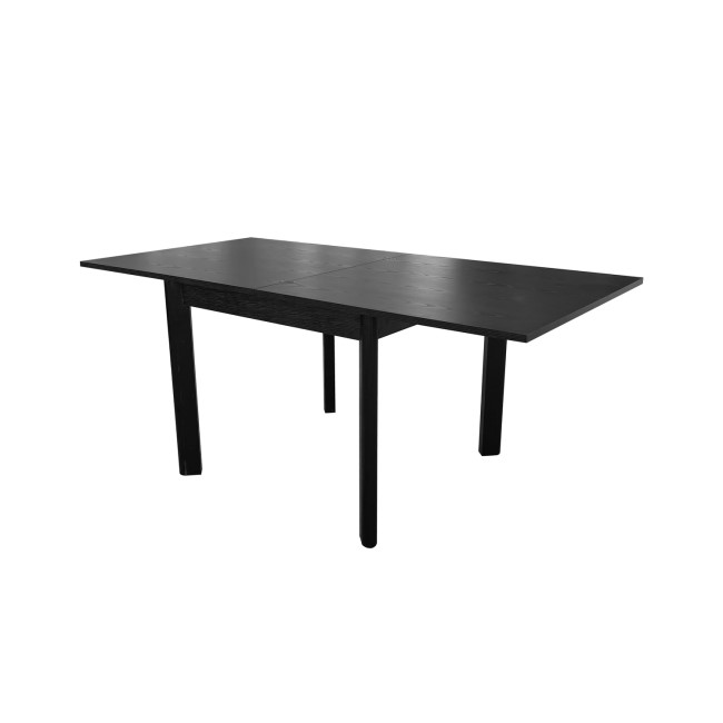 ONLY OPENED - Small Black Wooden Square Extendable Dining Table - Seats 2 - 6 - Vivienne