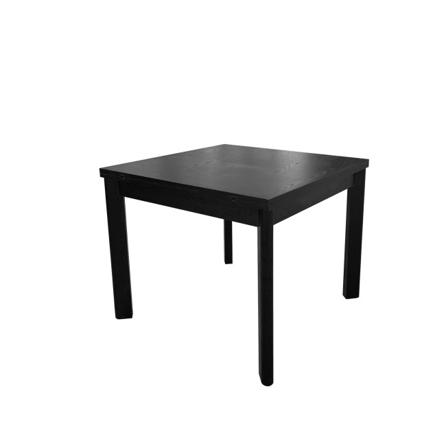 ONLY OPENED - Small Black Wooden Square Extendable Dining Table - Seats 2 - 6 - Vivienne