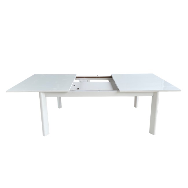 Large White Gloss Extendable Dining Table - Seats 4 - 6 - Vivienne