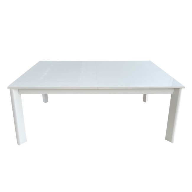 Large White Gloss Extendable Dining Table - Seats 4 - 6 - Vivienne