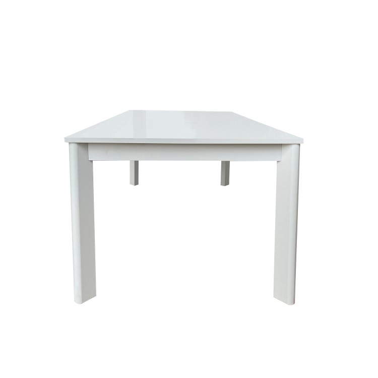 Large White Gloss Extendable Dining Table - Seats 4 - 6 - Vivienne