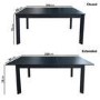 Large Black Wooden Extendable Dining Table - Seats 4-6 - Vivienne