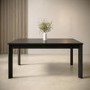 ALMOST PERFECT - Large Black Wooden Extendable Dining Table - Seats 4 - 6 - Vivienne