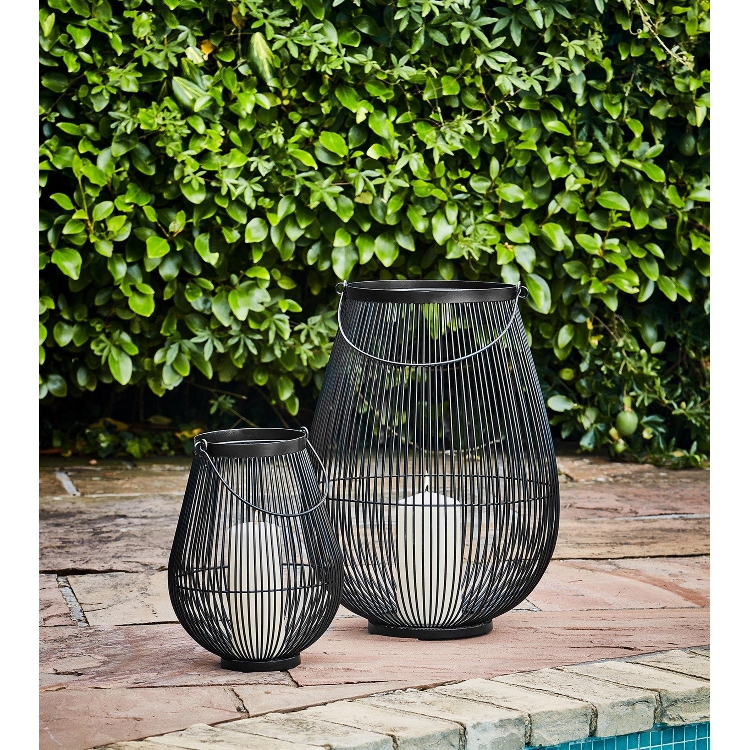 Read more about Ivyline small black outdoor lantern with glass insert venere