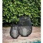 Ivyline Large Black Outdoor Lantern with Glass Insert Venere