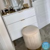 White High Gloss Chest of 3 Drawers with Gold Legs - Valencia