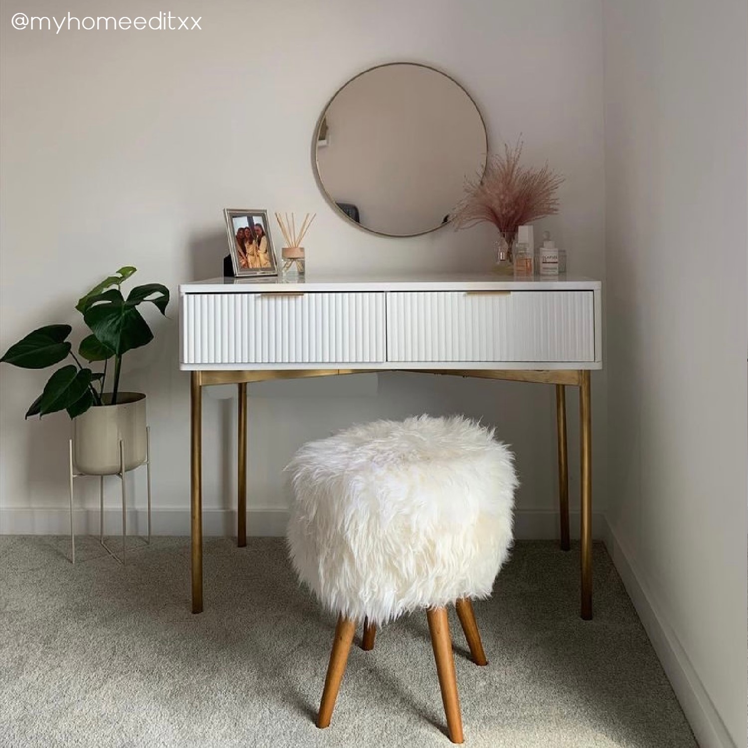 White Gloss Dressing Table with 2 Drawers - Valencia - Furniture123 White Gloss Dressing Table with 2 Drawers - Valencia - Furniture123
