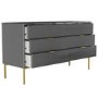 ONLY OPENED - Valencia Dark Grey Gloss Wide 6 Drawer Chest of Drawers