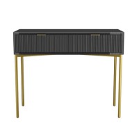 GRADE A1 - Valencia High Gloss Dressing Table In Anthracite Grey