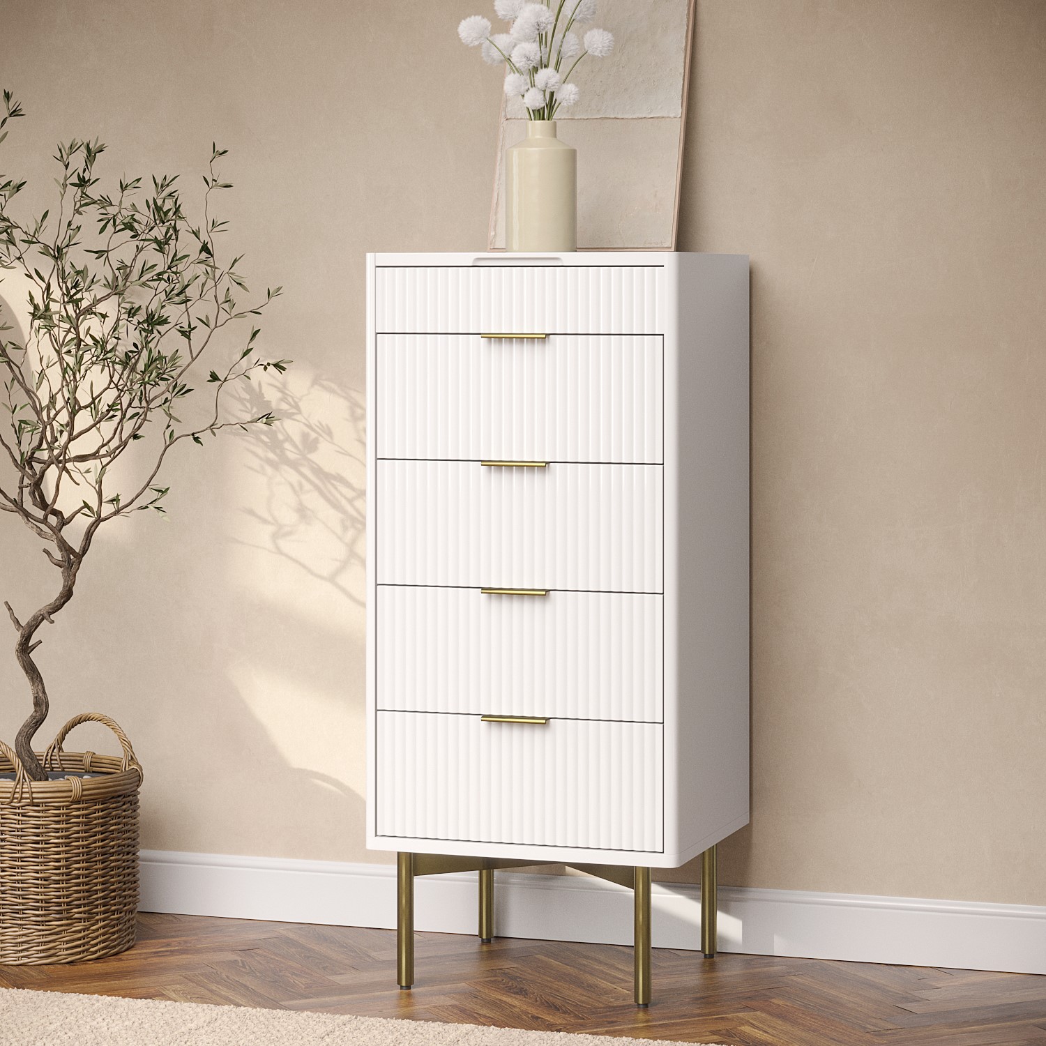 tall skinny white dresser 6 Drawer Dresser, 55 Inch White for Bedroom, Modern Farmhouse Style Chest of Drawers for Bedroom Living Room, Wood Rustic Tall Clothing Organizer for Closet, Living Room, Hallway narrow profile makes this classic dresser essential for smaller spaces Tall Narrow Dressers for Bedroom