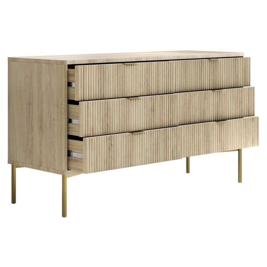 ONLY OPENED - Valencia Wide Chest 6 Drawer In Wood