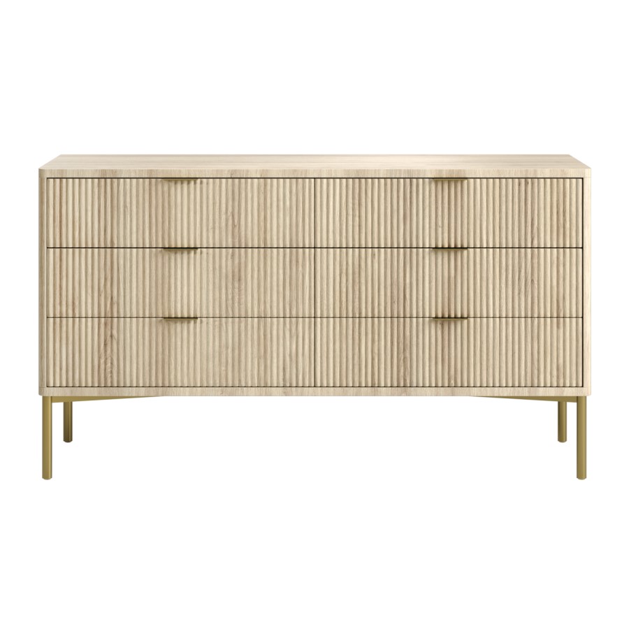 ONLY OPENED - Valencia Wide Chest 6 Drawer In Wood