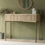 ONLY OPENED - Oak and Gold Ribbed Dressing Table with Storage Drawers - Valencia