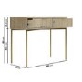 ONLY OPENED - Oak and Gold Ribbed Dressing Table with Storage Drawers - Valencia
