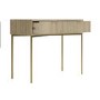 ONLY OPENED - Oak and Gold Ribbed Dressing Table with Storage Drawers - Valencia