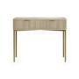 ONLY OPENED - Oak and Gold Ribbed Dressing Table with Storage Drawers - Valencia