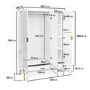 ONLY OPENED - White Gloss 3-Door Wardrobe with 2 Drawers - Valencia