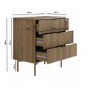 ALMOST PERFECT - Dark Wood Ribbed Chest of 3 Drawers - Valencia