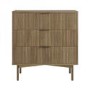 ALMOST PERFECT - Dark Wood Ribbed Chest of 3 Drawers - Valencia