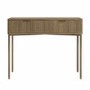 Dark Wood Ribbed Dressing Table with Storage Drawers - Valencia